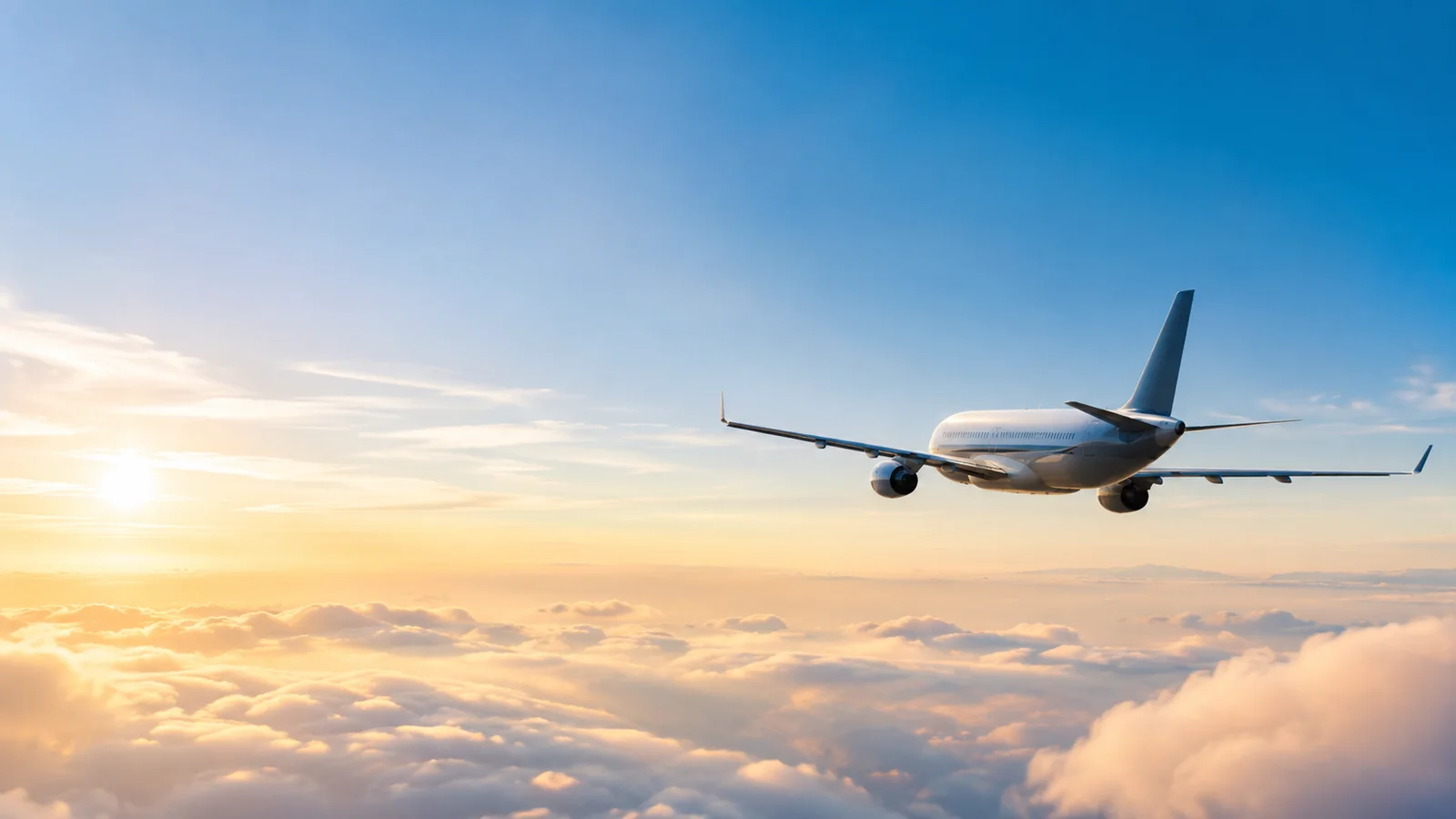 Flight above clouds
